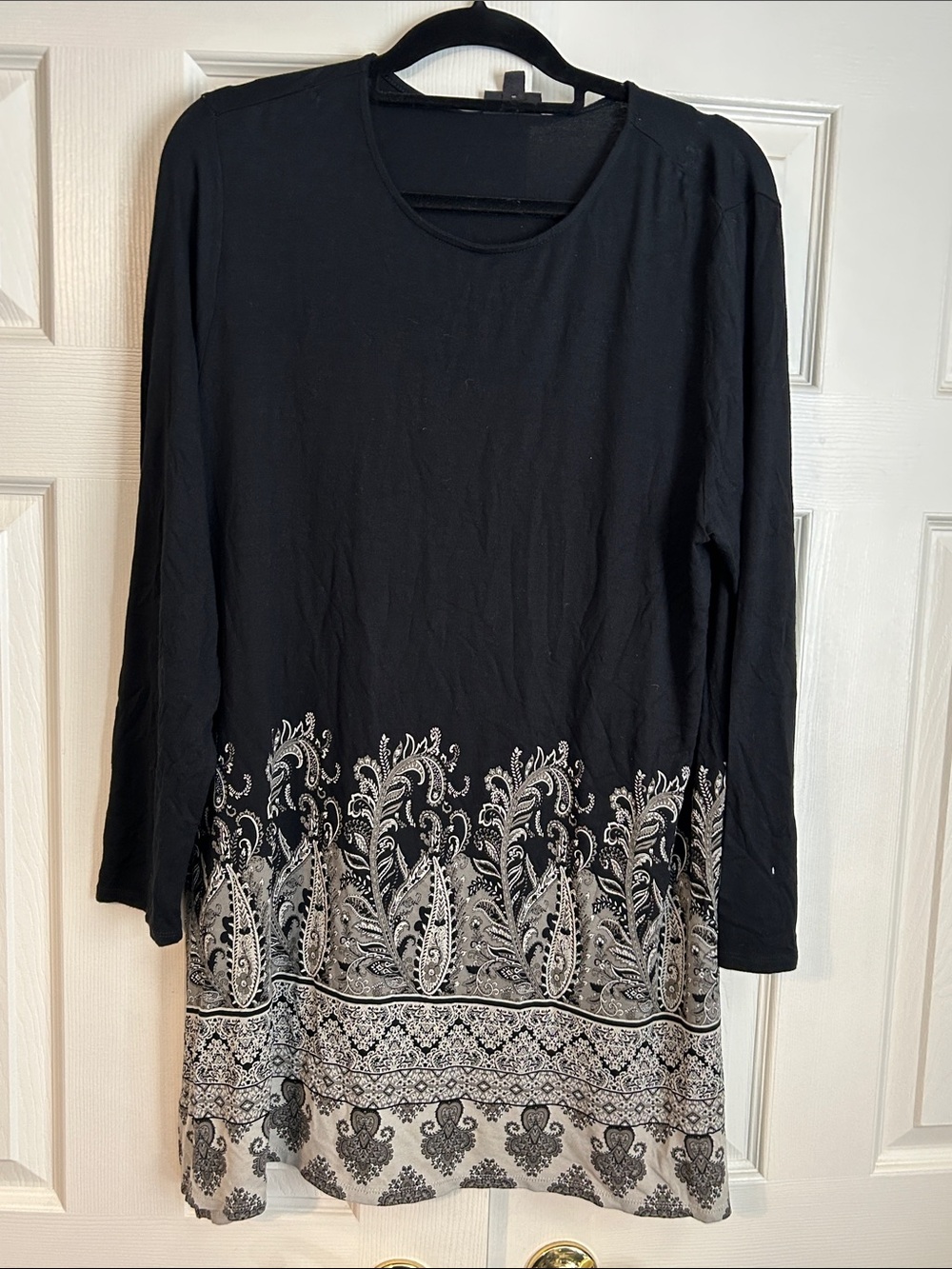 J. Jill Black Tunic with Cream Paisley Border